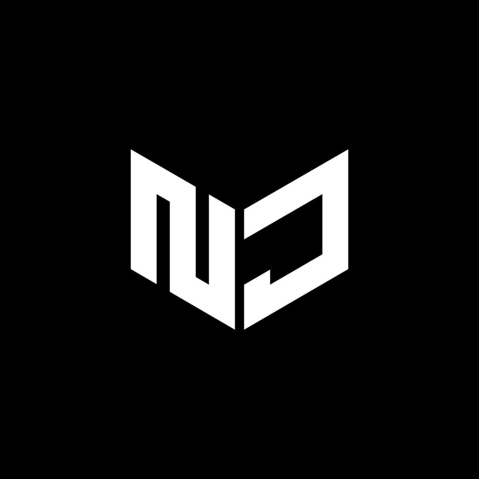 NJ letter logo design with black background in illustrator. Vector logo, calligraphy designs for logo, Poster, Invitation, etc.