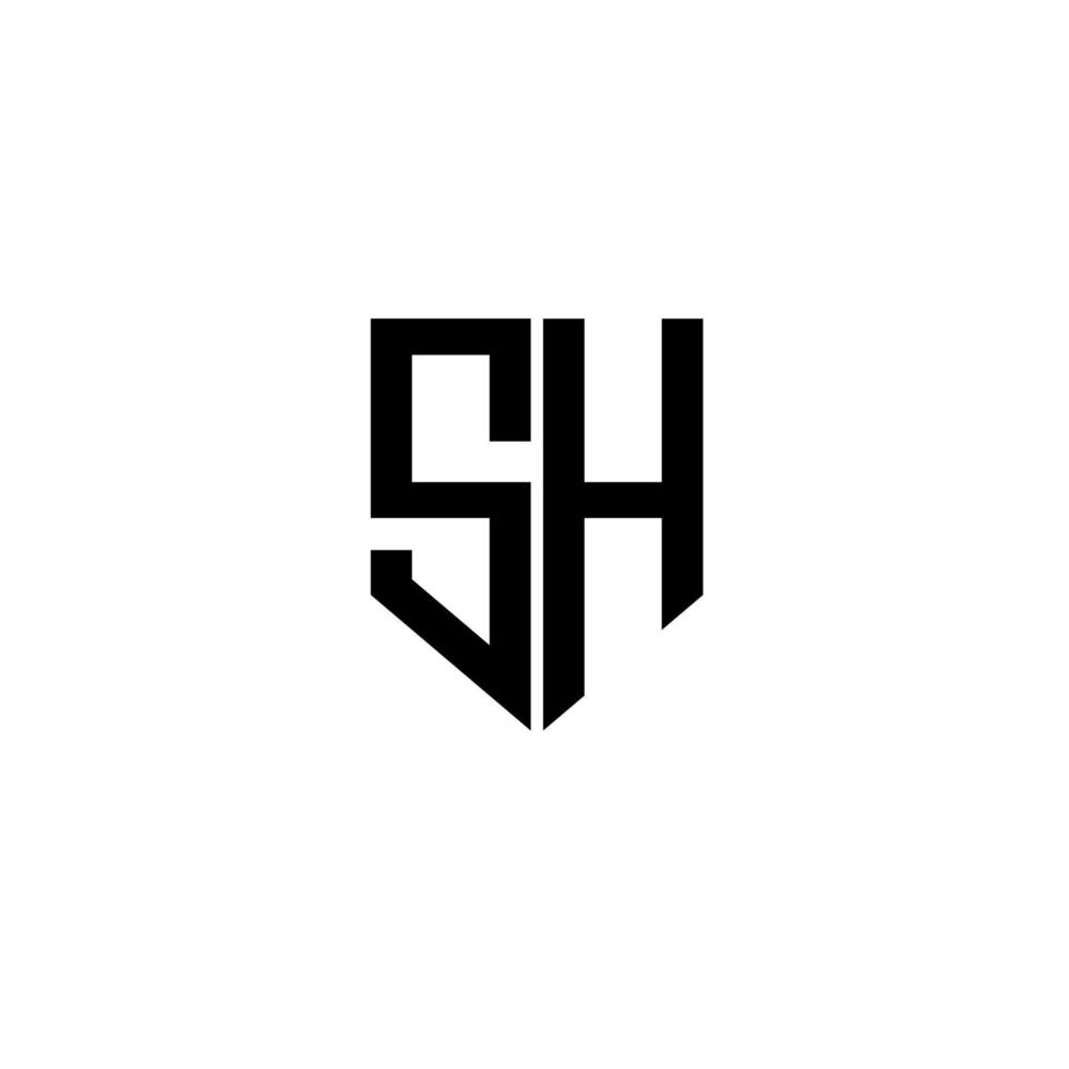 SH letter logo design with white background in illustrator. Vector logo, calligraphy designs for logo, Poster, Invitation, etc.
