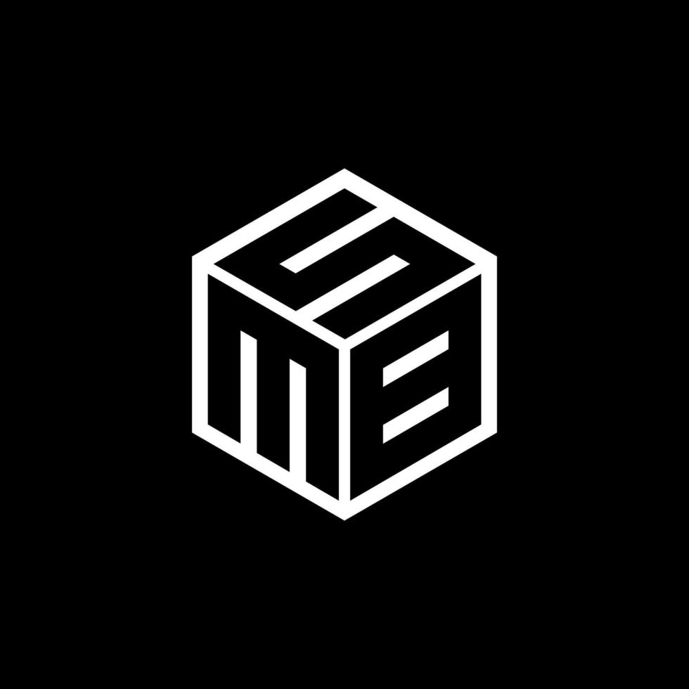 MBS letter logo design with black background in illustrator, cube logo, vector logo, modern alphabet font overlap style. calligraphy designs for logo, Poster, Invitation, etc.