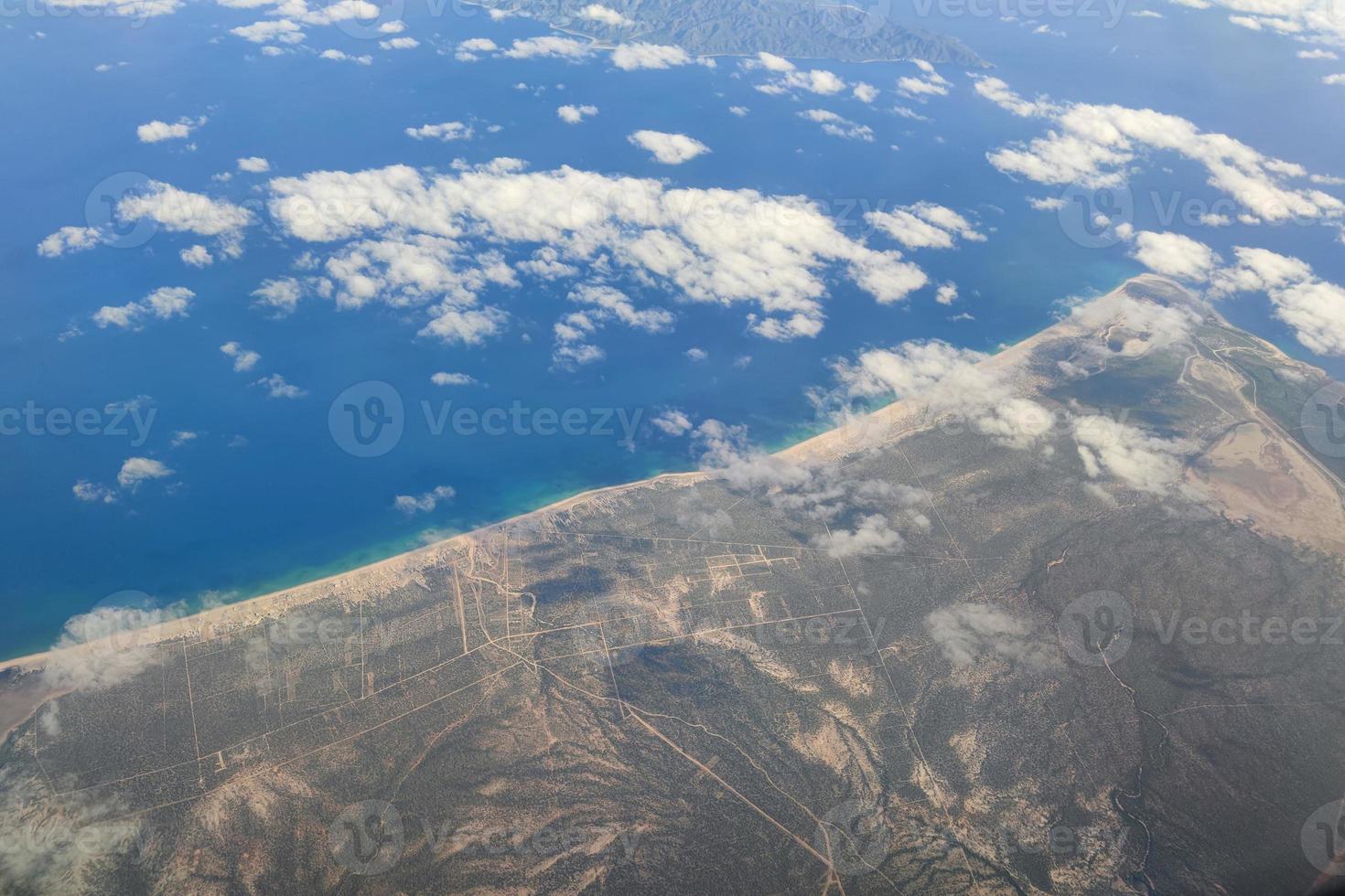 Baja california sur coast aerial view photo