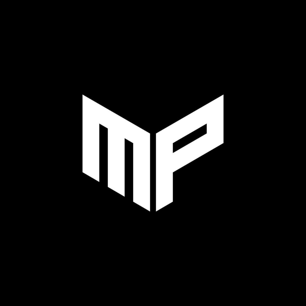 diseño de logotipo de letra mp con fondo negro en illustrator. logotipo vectorial, diseños de caligrafía para logotipo, afiche, invitación, etc. vector