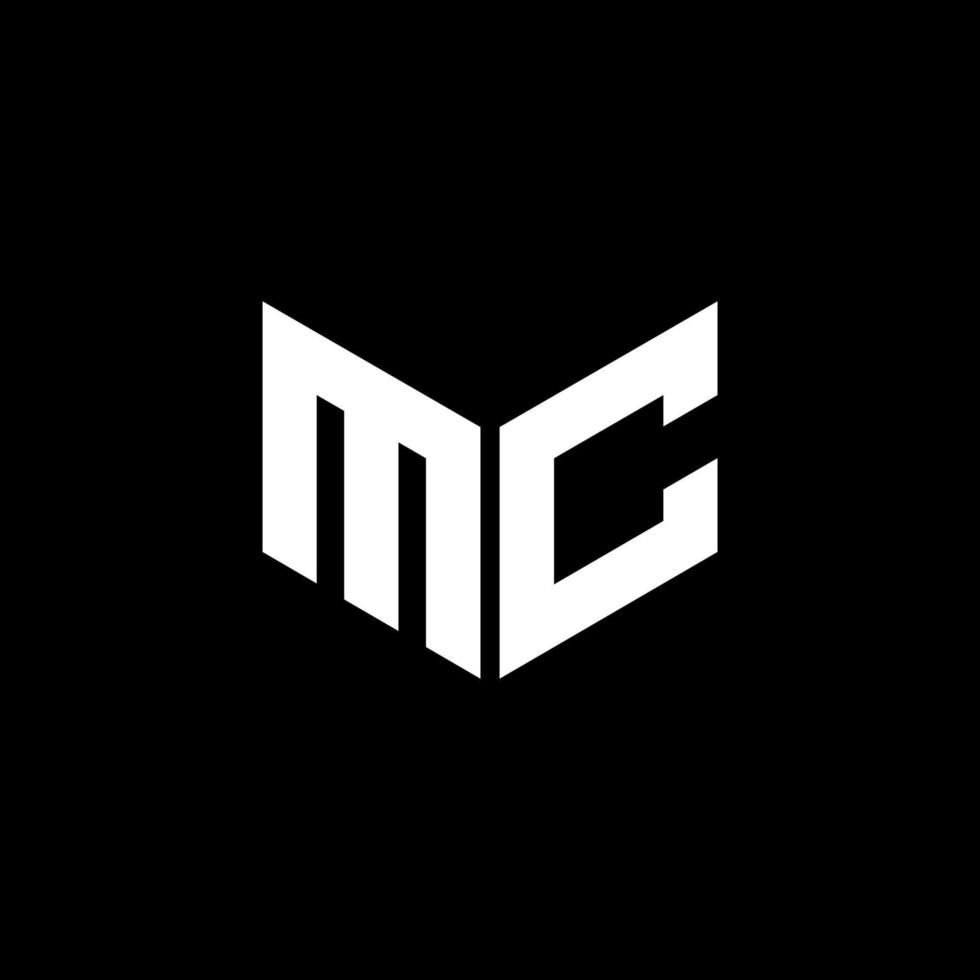 diseño de logotipo de letra mc con fondo negro en illustrator. logotipo vectorial, diseños de caligrafía para logotipo, afiche, invitación, etc. vector