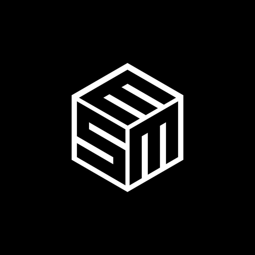 SMM letter logo design with black background in illustrator, cube logo, vector logo, modern alphabet font overlap style. calligraphy designs for logo, Poster, Invitation, etc.