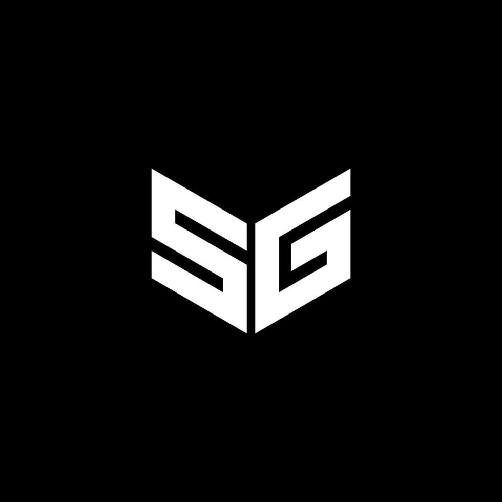 diseño de logotipo de letra sg con fondo negro en ilustrador, logotipo de cubo, logotipo de vector, estilo de superposición de fuente de alfabeto moderno. diseños de caligrafía para logo, afiche, invitación, etc. vector