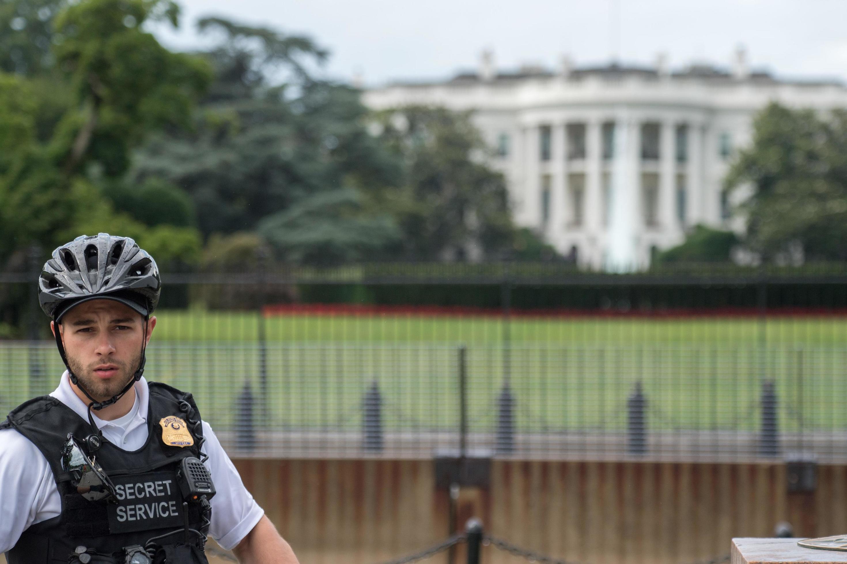 WASHINGTON D.C., USA - JUNE, 21 2016 - Secret service agent at White