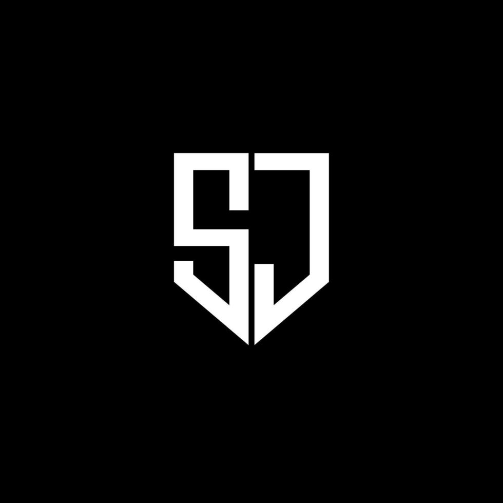 diseño del logotipo de la letra sj con fondo negro en illustrator. logotipo vectorial, diseños de caligrafía para logotipo, afiche, invitación, etc. vector