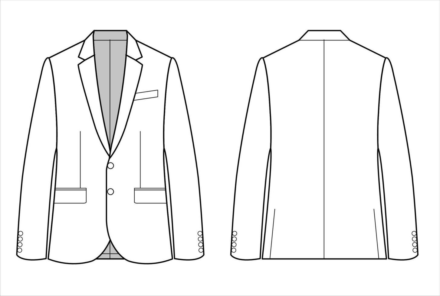 boceto de chaqueta funcional para hombres, vector