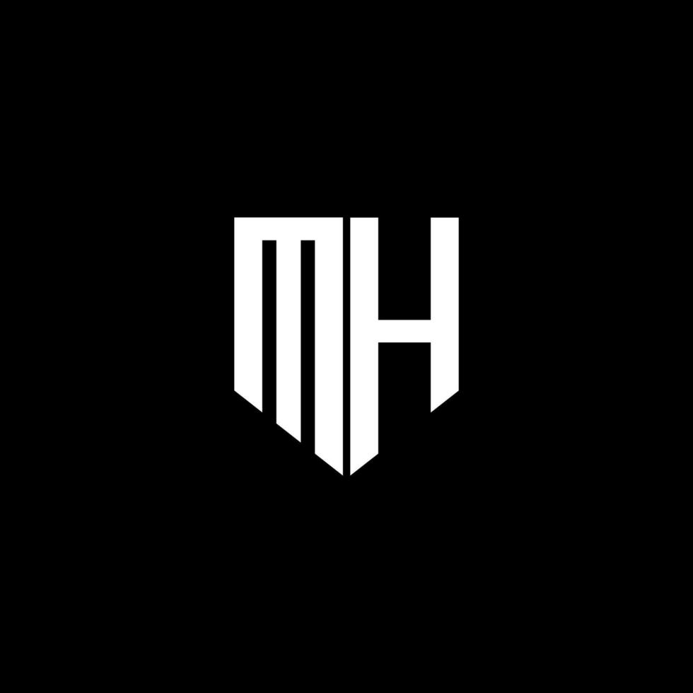 MH letter logo design with black background in illustrator. Vector logo, calligraphy designs for logo, Poster, Invitation, etc.