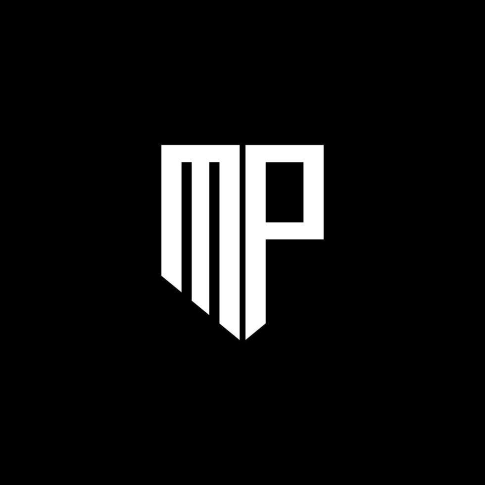 MP letter logo design with black background in illustrator. Vector logo, calligraphy designs for logo, Poster, Invitation, etc.