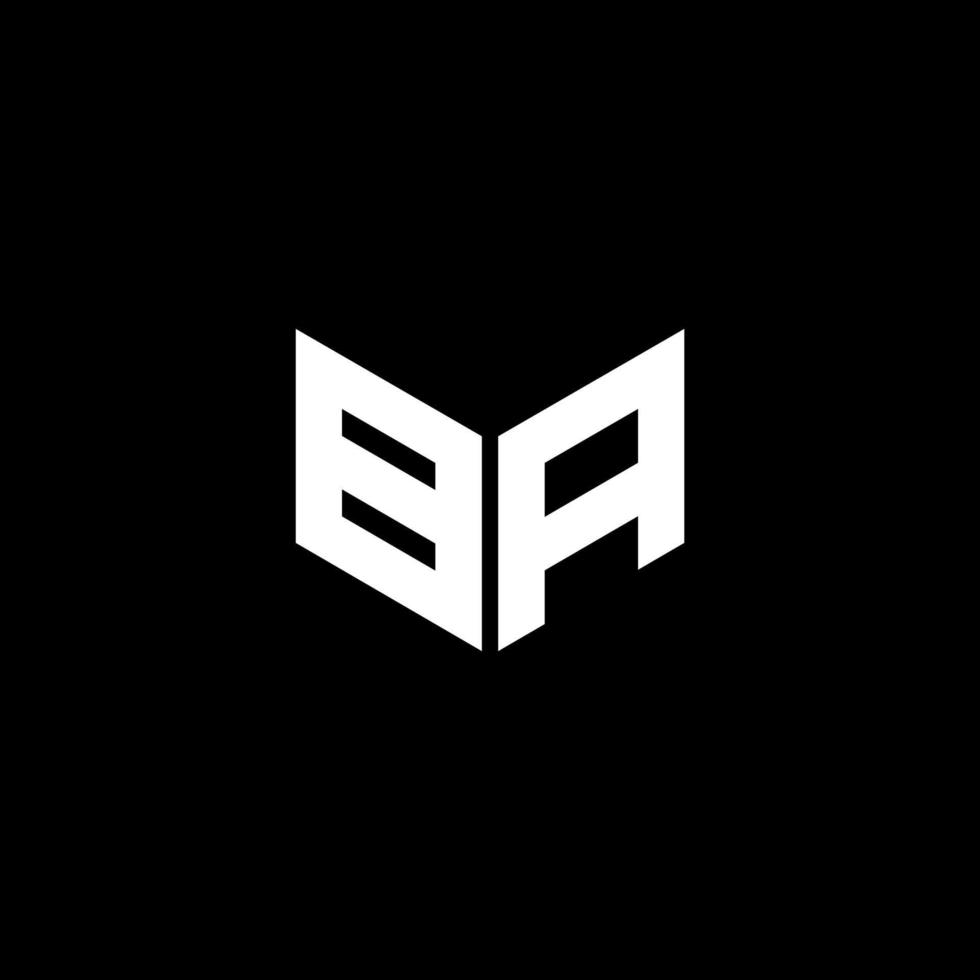 BA letter logo design with black background in illustrator. Vector logo, calligraphy designs for logo, Poster, Invitation, etc.