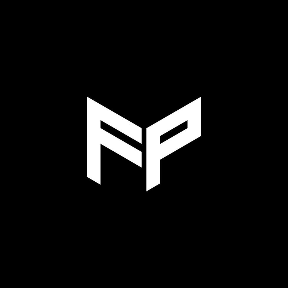 FP letter logo design with black background in illustrator. Vector logo, calligraphy designs for logo, Poster, Invitation, etc