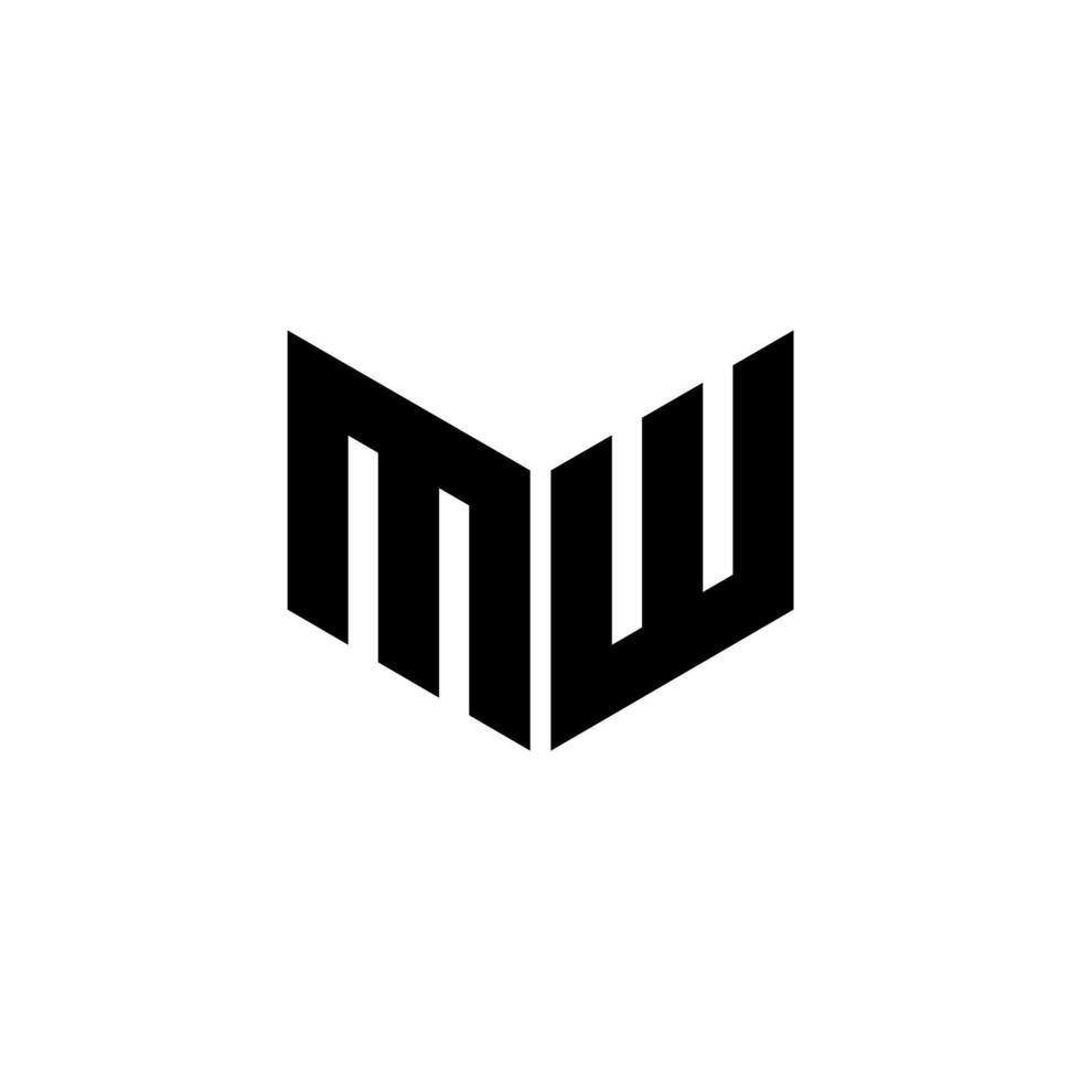 diseño de logotipo de letra mw con fondo blanco en illustrator. logotipo vectorial, diseños de caligrafía para logotipo, afiche, invitación, etc. vector