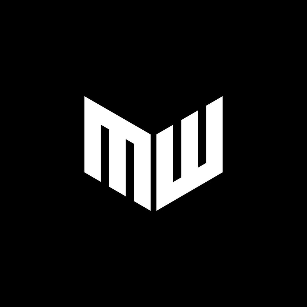 MW letter logo design with black background in illustrator. Vector logo ...