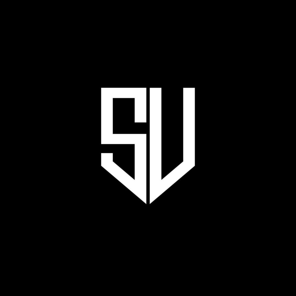 SU letter logo design with black background in illustrator. Vector logo, calligraphy designs for logo, Poster, Invitation, etc.