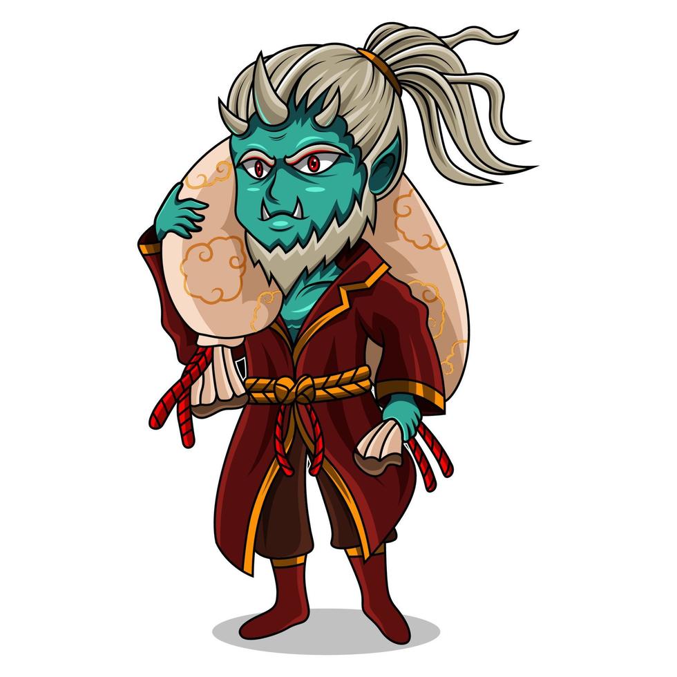 Fujin chibi mascot logo design vector