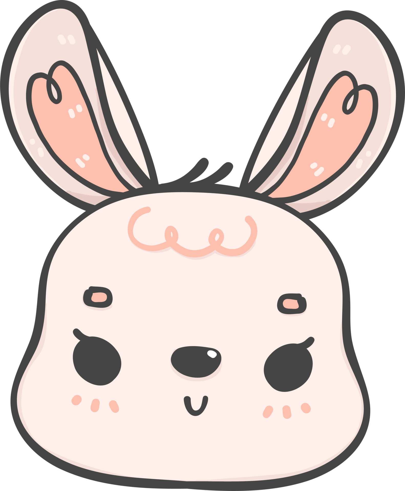 cute bunny rabbit smile wildlife animal face doodle nursery cartoon