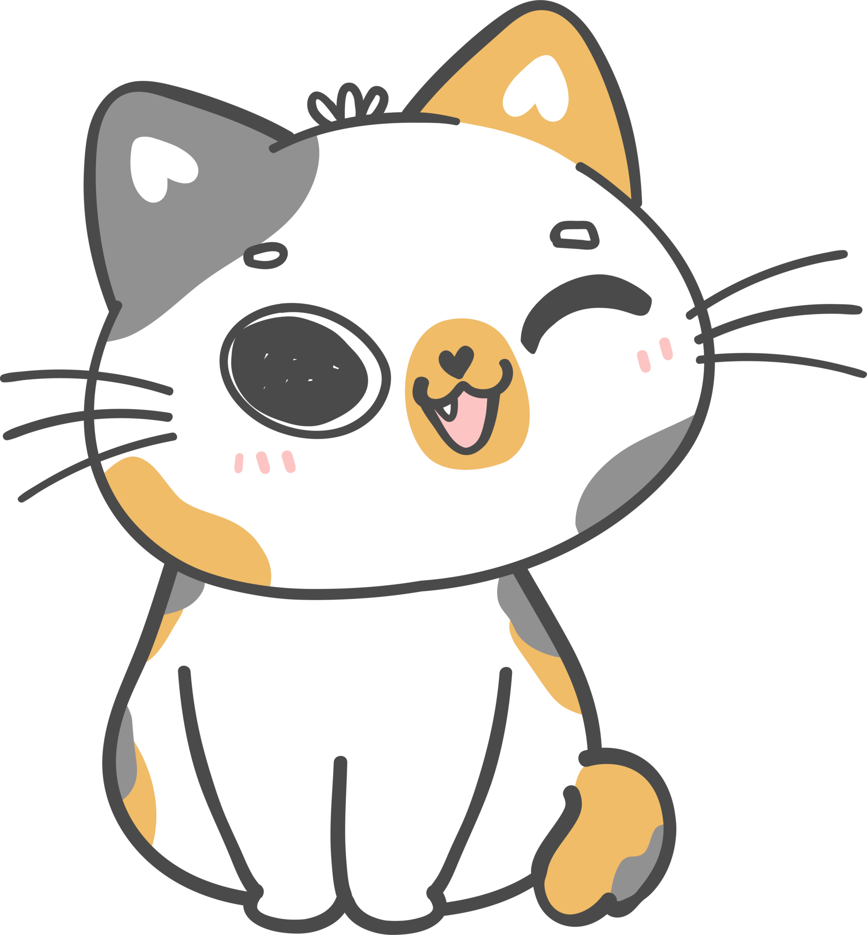 Free cute playful calico Japanese bobtail kitten cat cartoon doodle hand  drawing 12041188 PNG with Transparent Background
