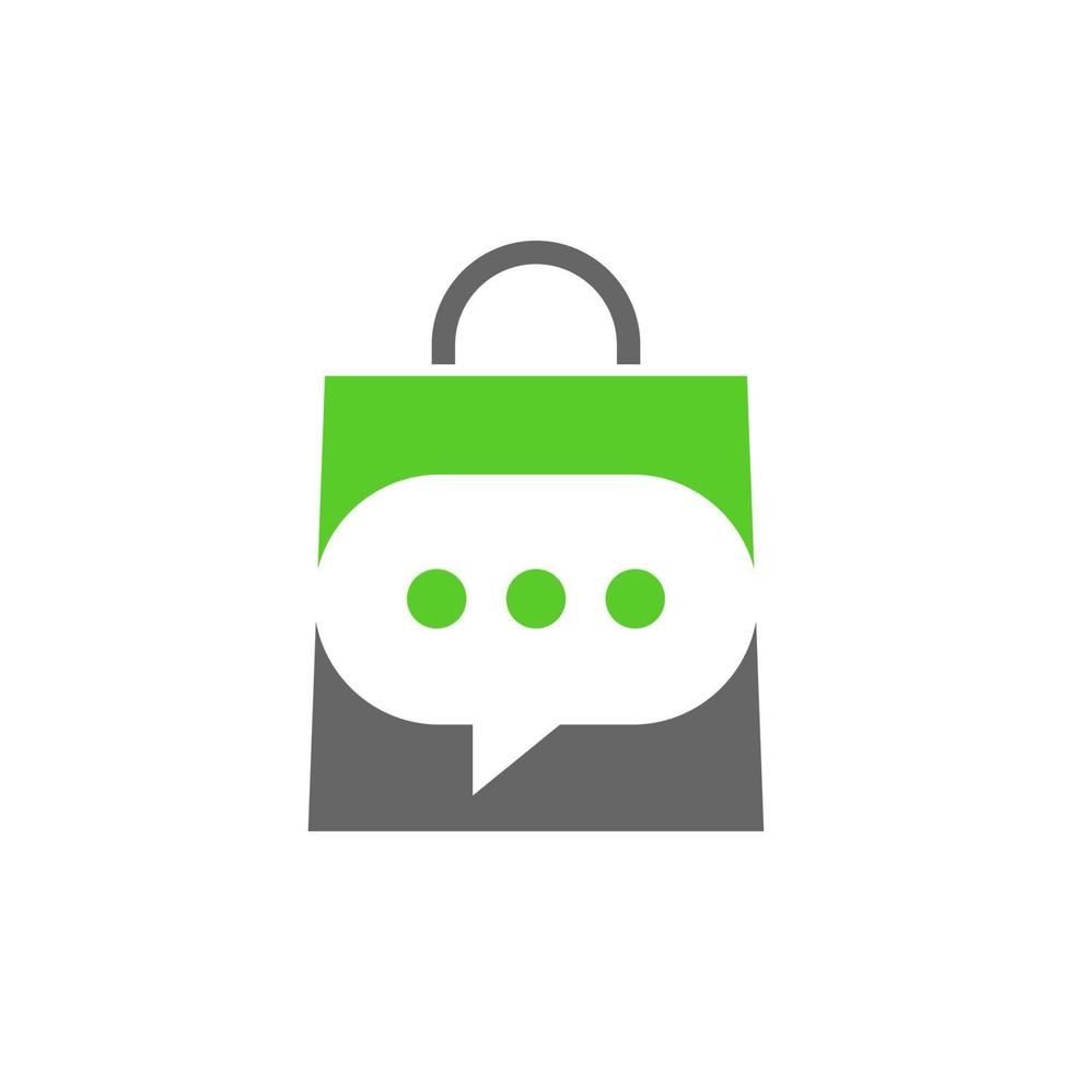 Shop Chat Logo Design Template. Shop Chat logo concept vector. Creative Icon Symbol vector
