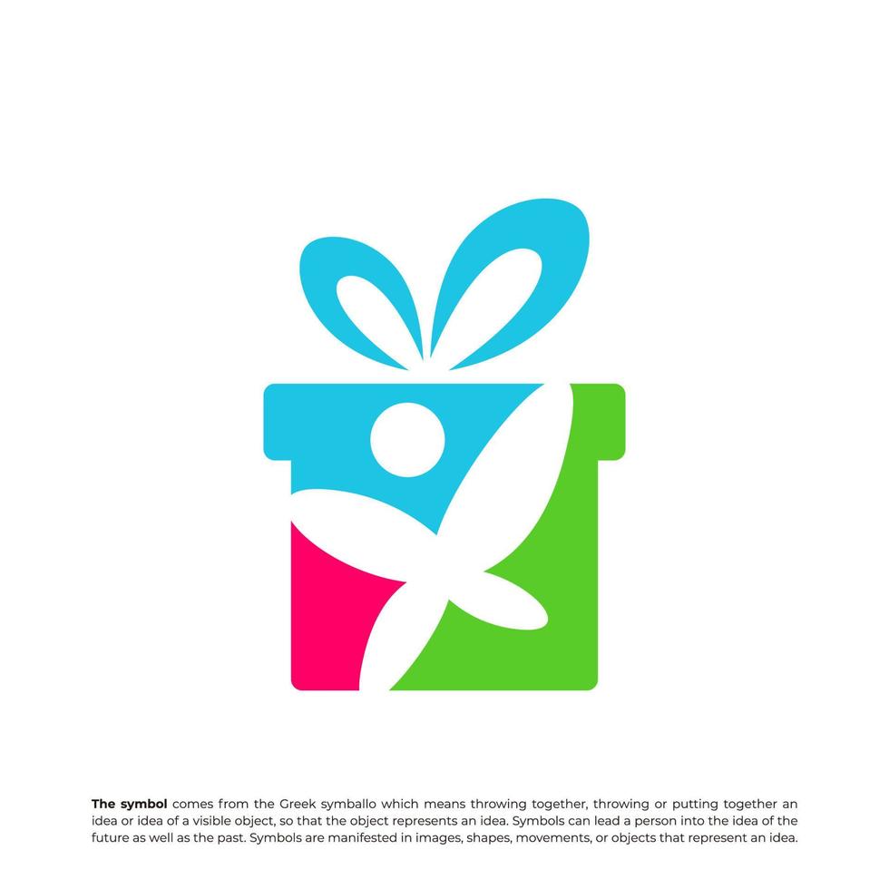 Child Gift Logo Design Template. People Gift logo concept vector. Creative Icon Symbol vector