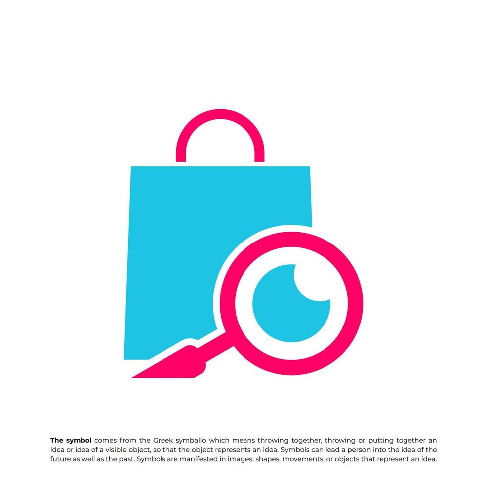 Find Shop Logo Vector. Shop Search logo design concept template. Creative Simple Icon Symbol vector