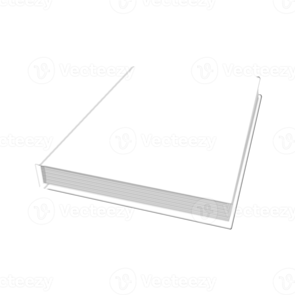 Blank hardcover book from bottom view png