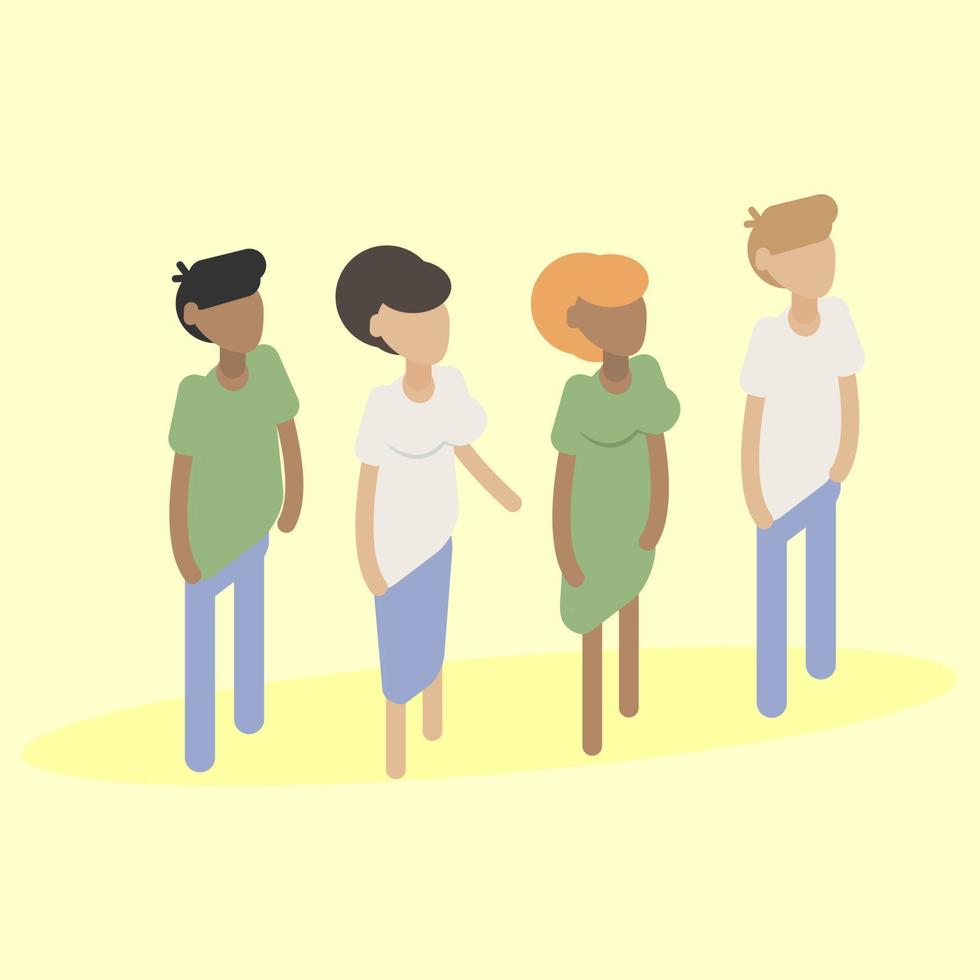 set isometric people vector