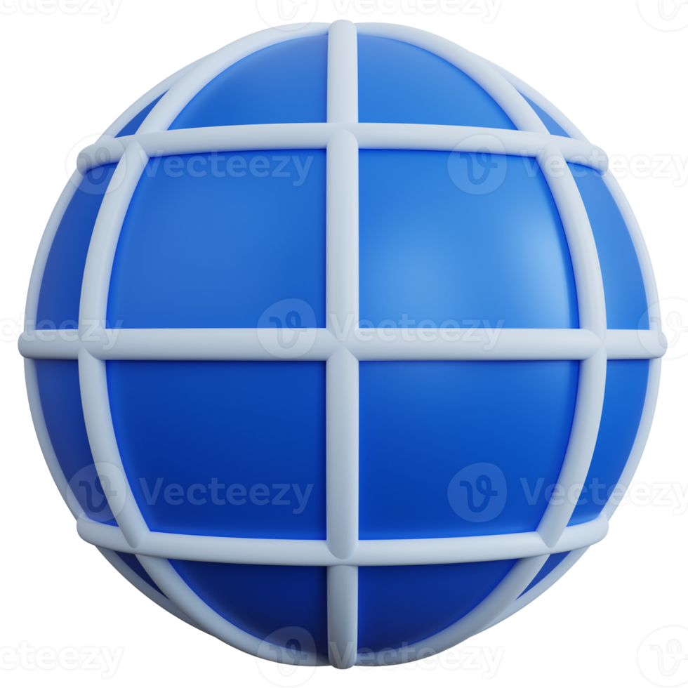 3d rendering internet globe isolated png