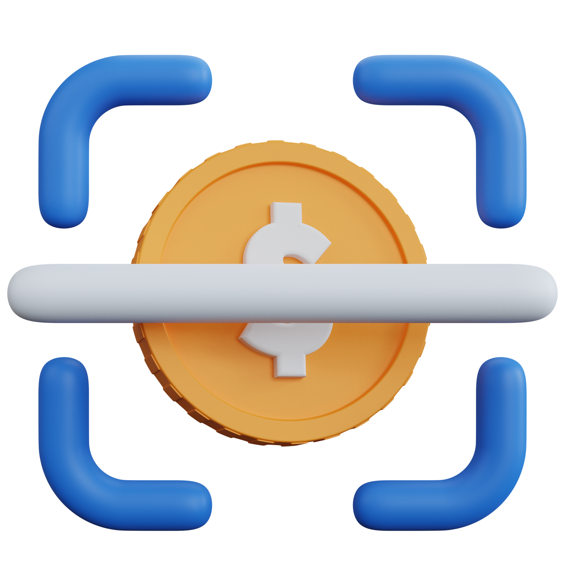 Free 3d rendering dollar coin scanner isolated 12041472 PNG with