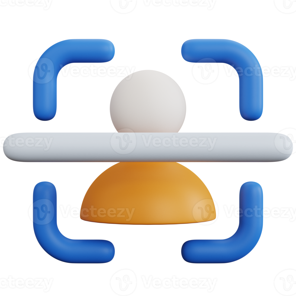 Scanner de compte de rendu 3d isolé png