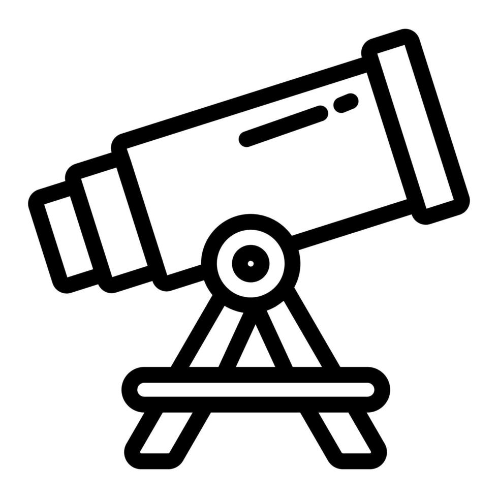 línea de icono de telescopio vector