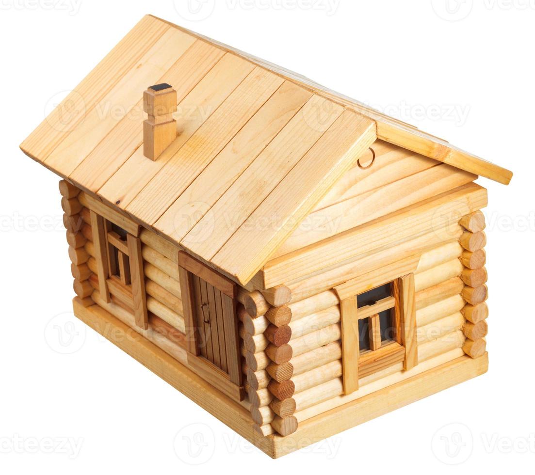 vista superior de la casa de troncos de madera foto