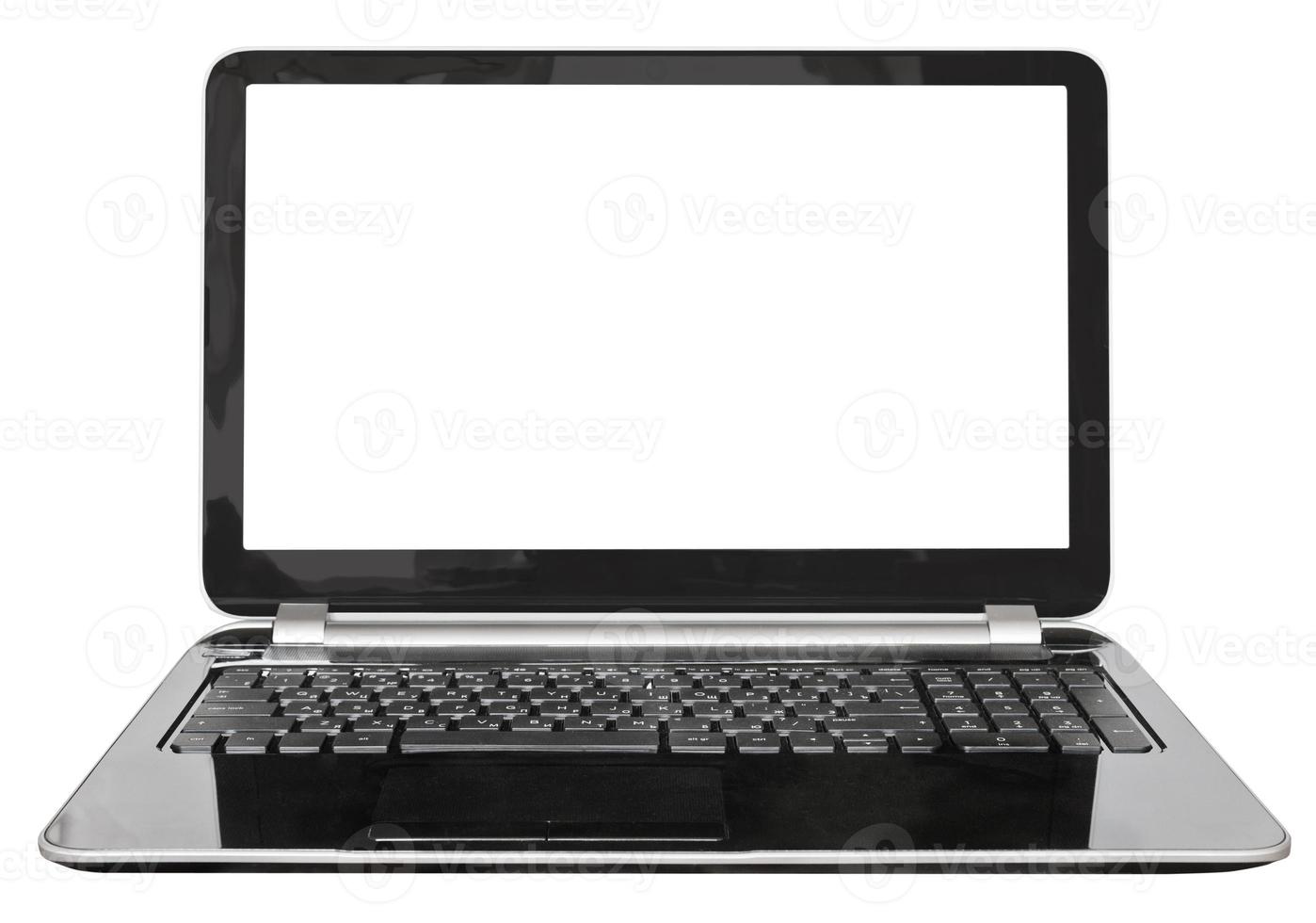 front view of portable computer with cut out screen photo