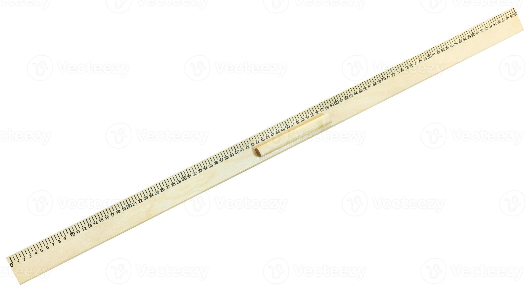 top view of wooden meter ruler photo