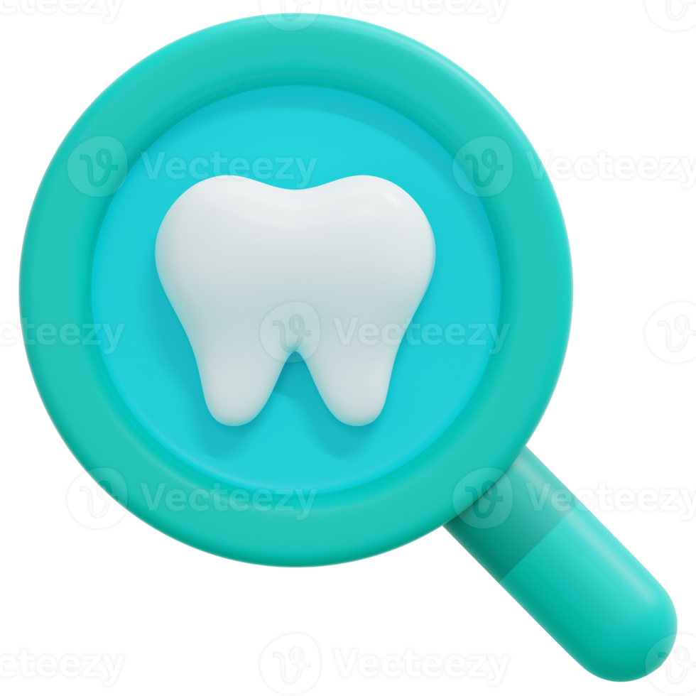 ilustração de ícone de renderização 3d de check-up odontológico png