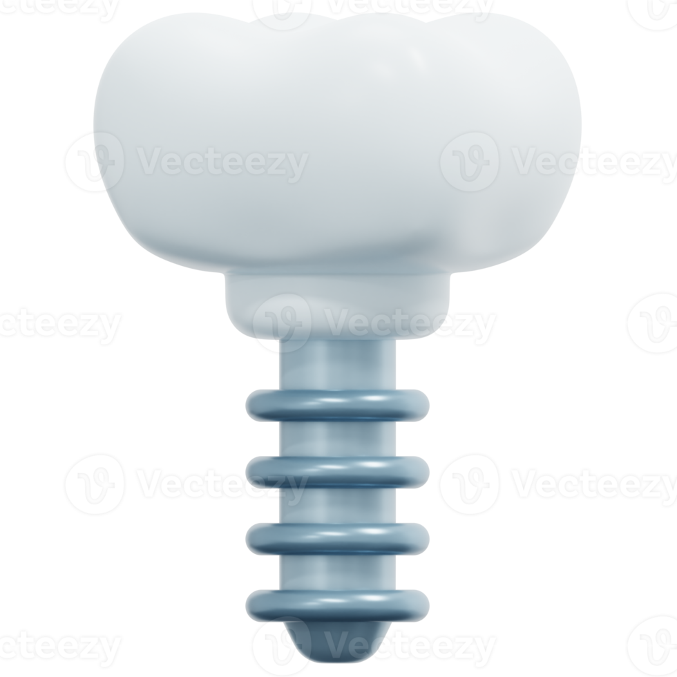 dental implant 3d render icon illustration png