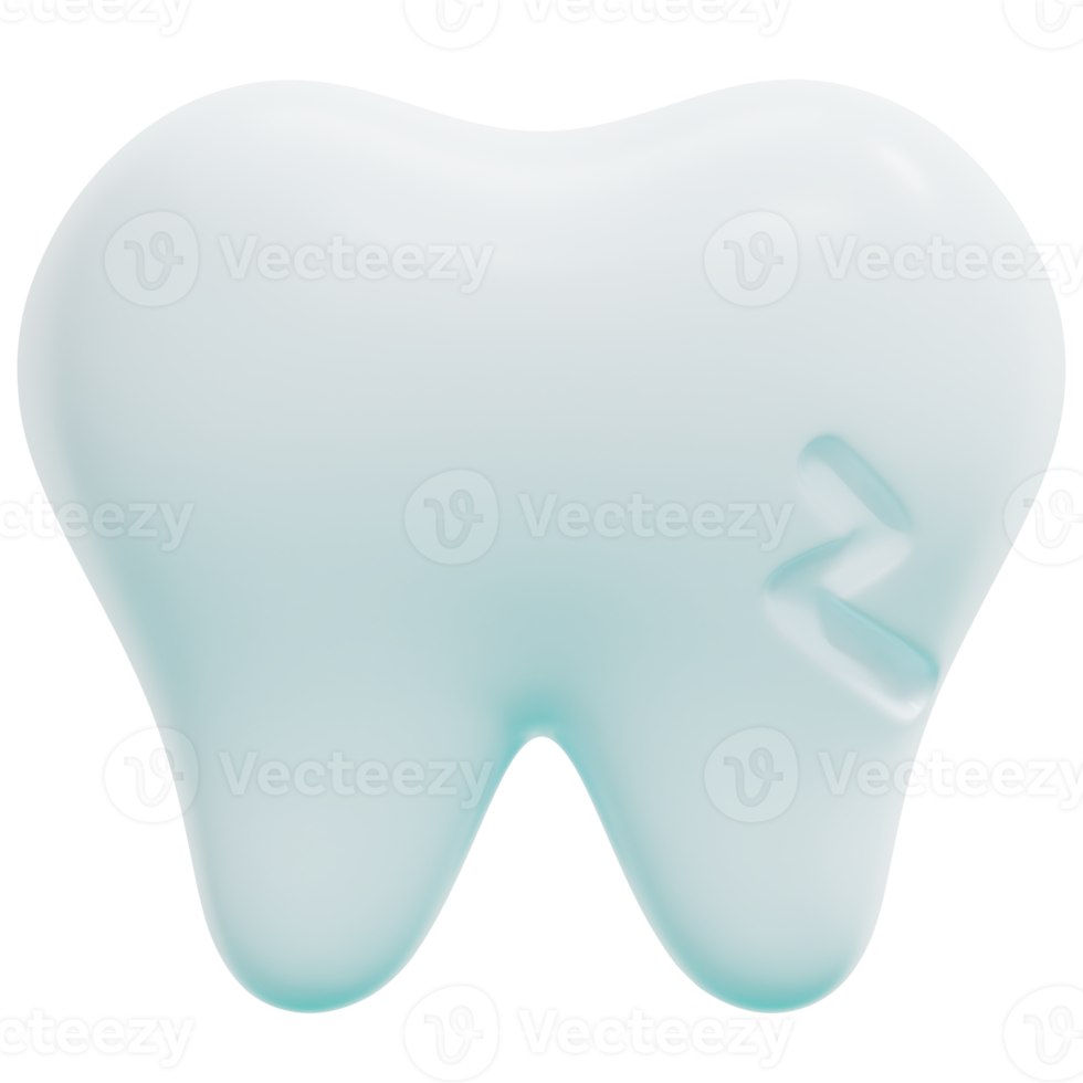 broken tooth 3d render icon illustration png