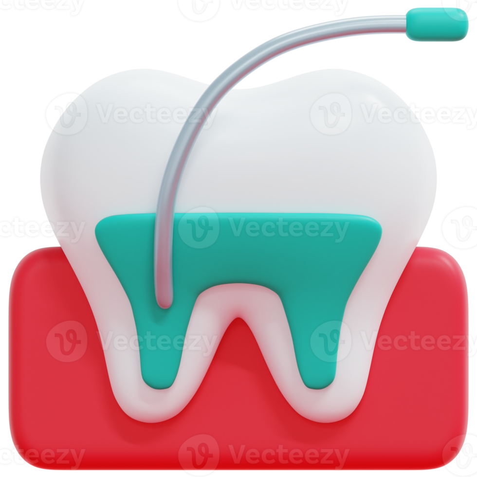 root canal 3d render icon illustration png