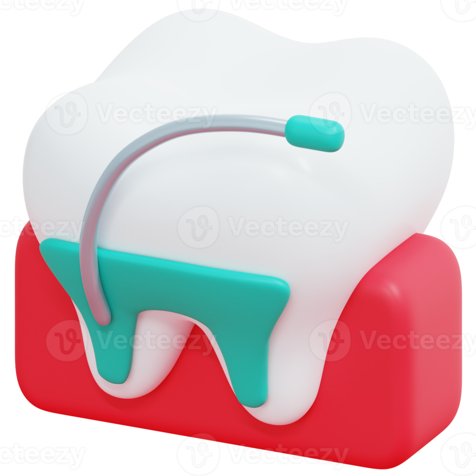 root canal 3d render icon illustration png