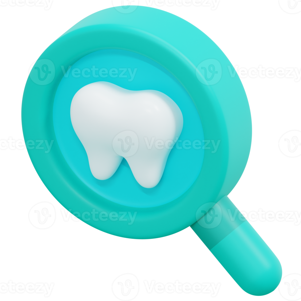 examen dentaire, rendu 3d, icône, illustration png