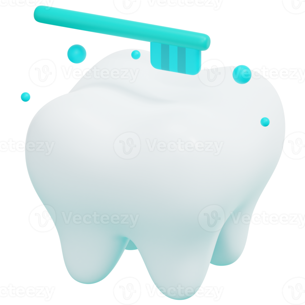 ilustración de icono de render 3d de cepillo de dientes png