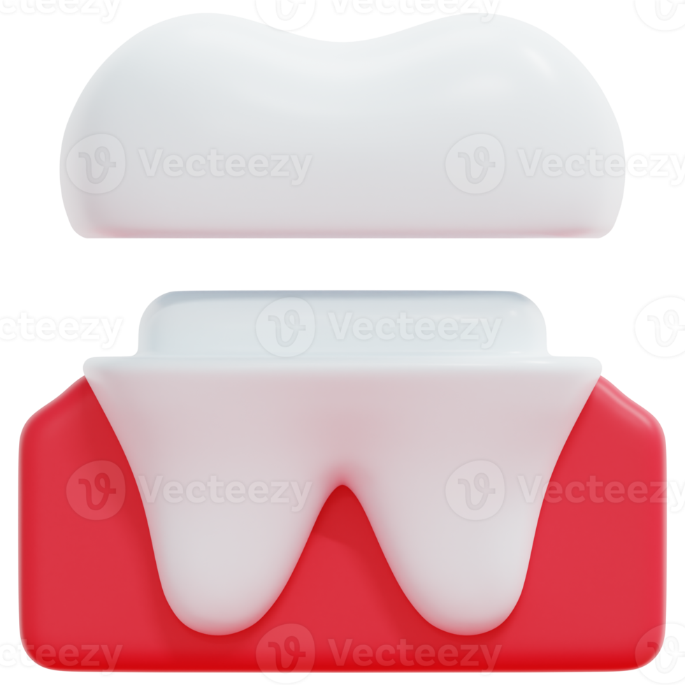 coroa dental 3d render ilustração de ícone png