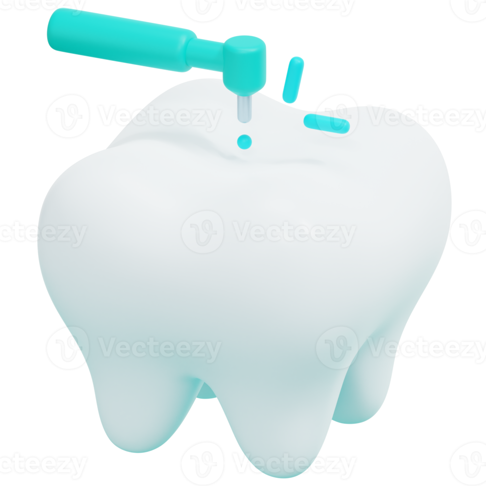 tooth drill 3d render icon illustration png