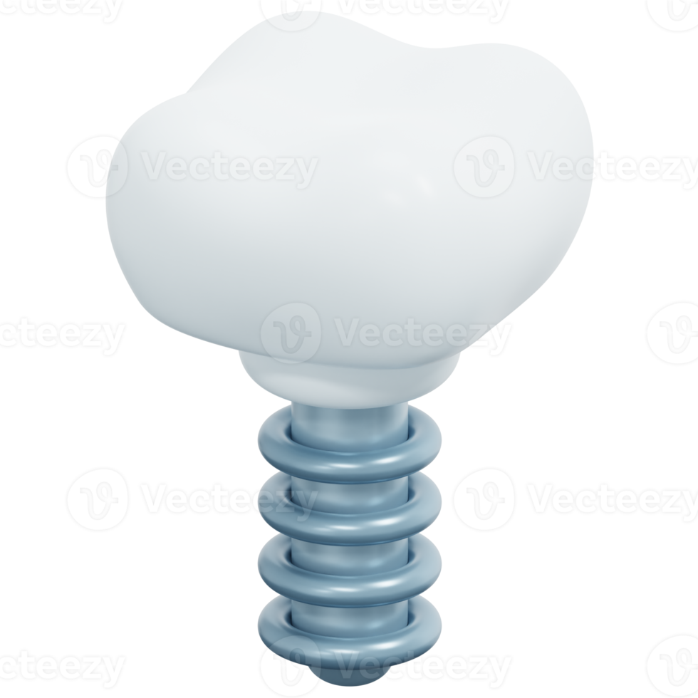 dental implant 3d render icon illustration png