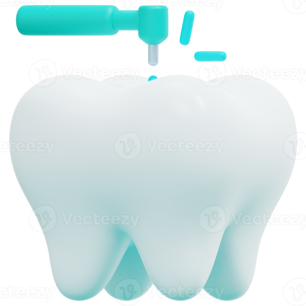 tooth drill 3d render icon illustration png