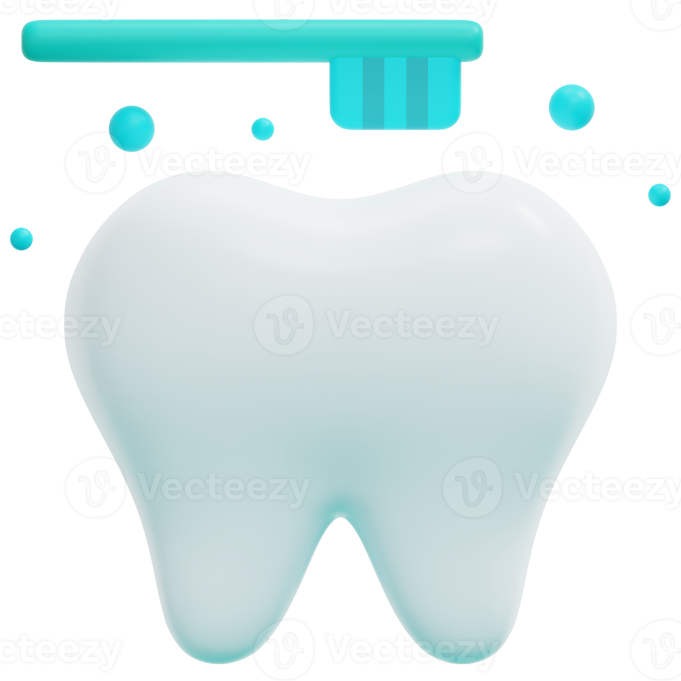 ilustración de icono de render 3d de cepillo de dientes png