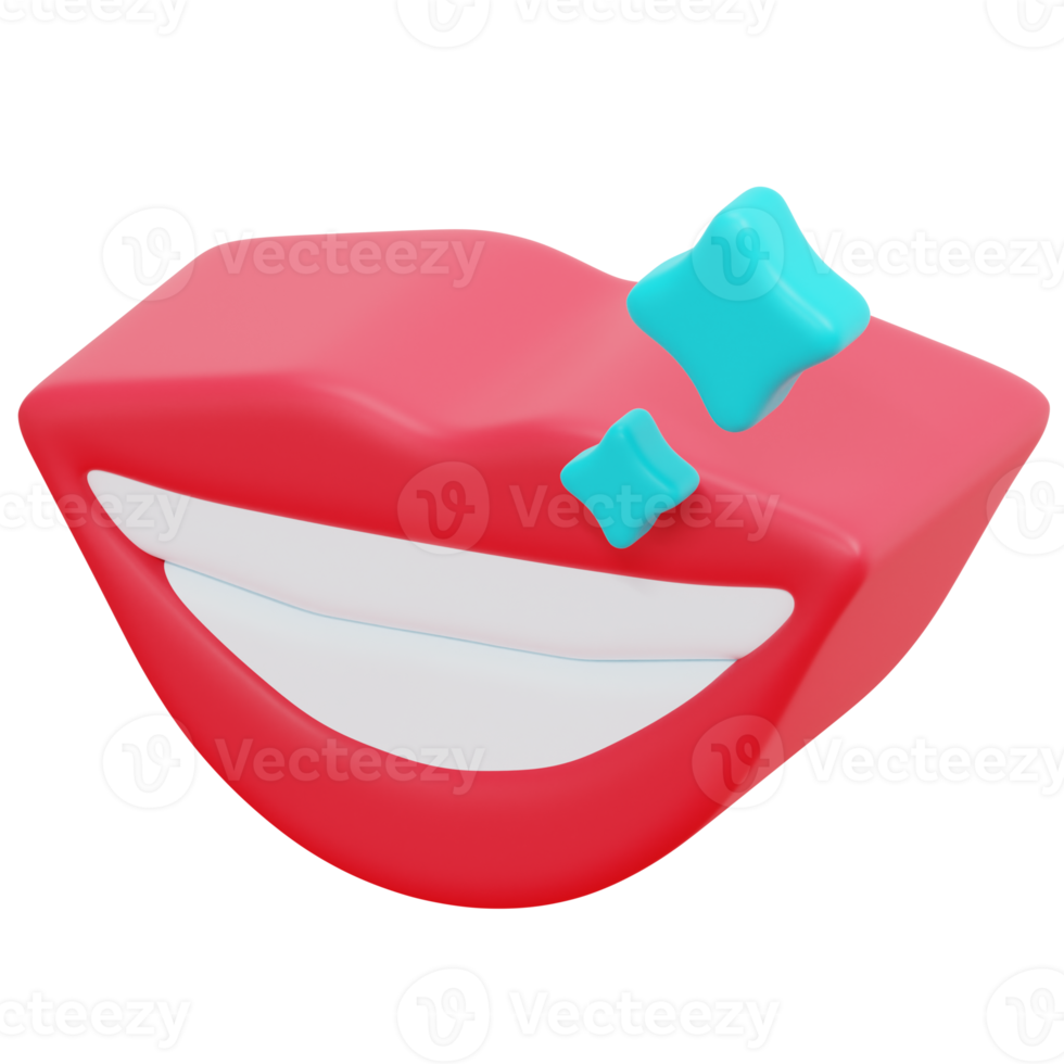 smile 3d render icon illustration png