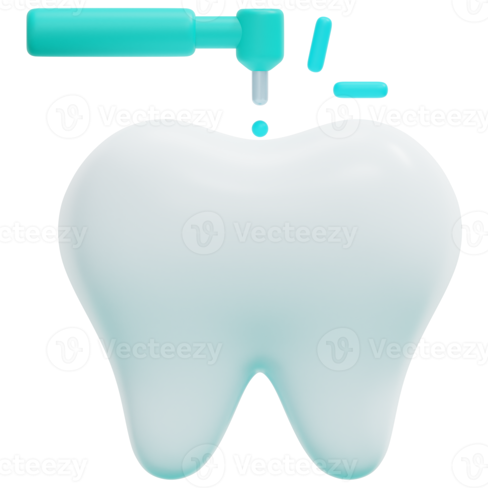 tooth drill 3d render icon illustration png