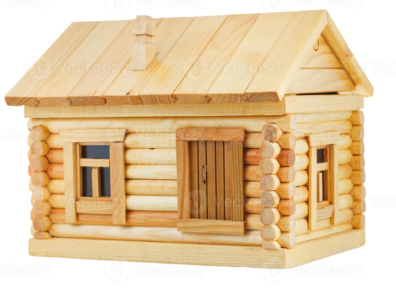 exterior of wooden log house photo