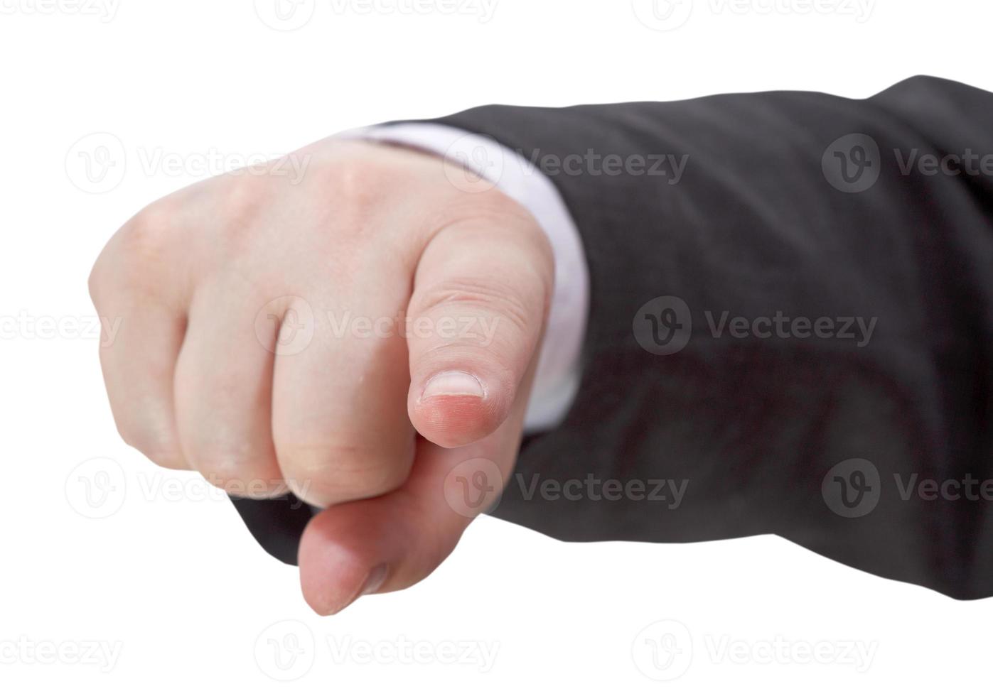 direct view of pointing forefinger - hand gesture photo