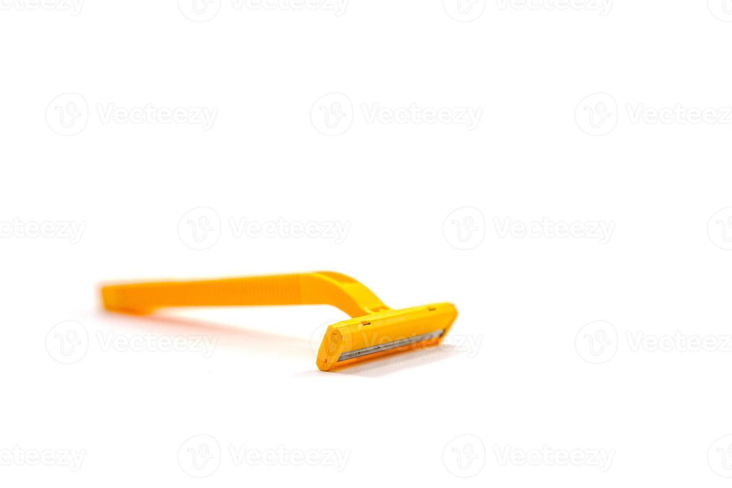 yellow manual shaver for beard and mustache photo